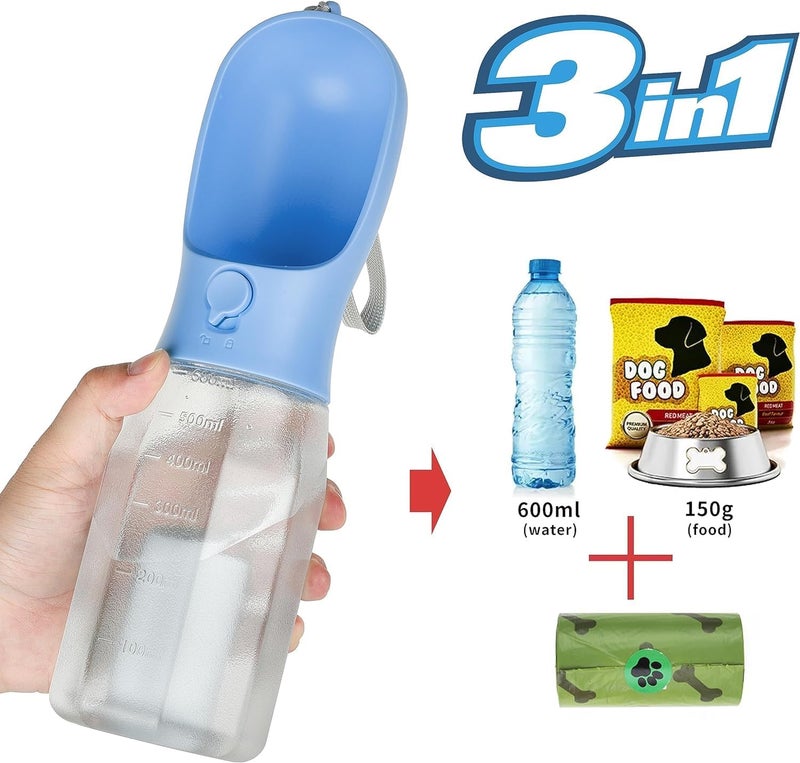 AVELORA Dog Water Bottle with Food Container, Portable Pet Dog Water Dispenser for Outdoor Walking,Hiking,Travel,Puppy Essentials,Puppy Supplies,Replaceable Waste Bags - Image 5